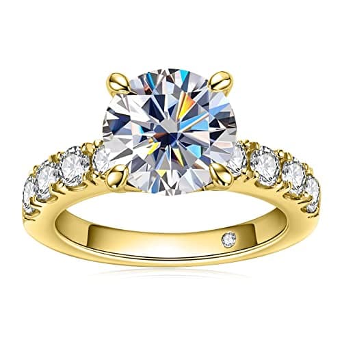AnuClub Moissanite Engagement Ring, Total |3cttw D Color Round/Oval/Asscher Cut, Elegant Gift for Women