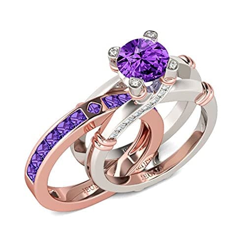 Jeulia Diamond Band Rings for Women CZ Sterling Silver Interchangeable Ring Sets Engagement Wedding Anniversary Promise