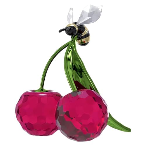 Swarovski Idyllia Bee and Cherry Engagement Ring for Women on Special Occasions Sparkling Diamond Alternating Bezel Sett
