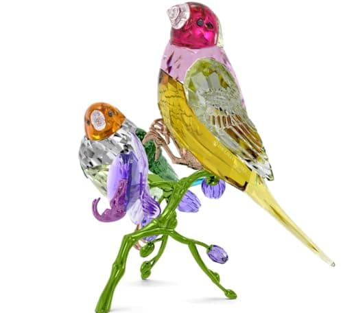 Swarovski Idyllia SCS Annual Edition 2024 Gouldian Finches Bird Ornament for Bird Lovers Home Decor