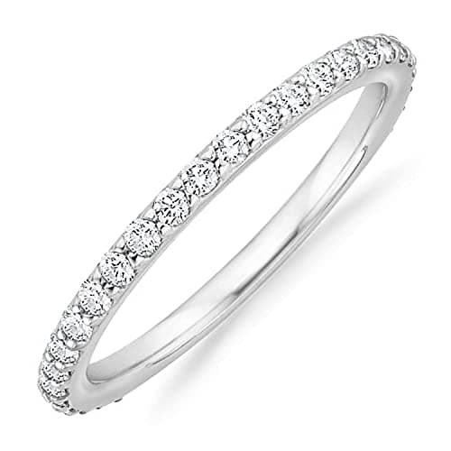 PAVOI 14K Gold Plated Cubic Zirconia Diamond Stackable Eternity Bands for Women Wedding Jewelry
| PAVOI 14K Gold Plated