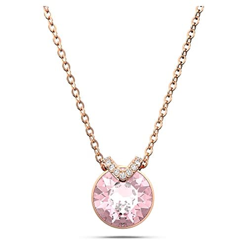 Swarovski Birthstone Pendant Necklace Collection for Women with Square-Cut Stone and Crystals, Rhodium Finish - Elegant