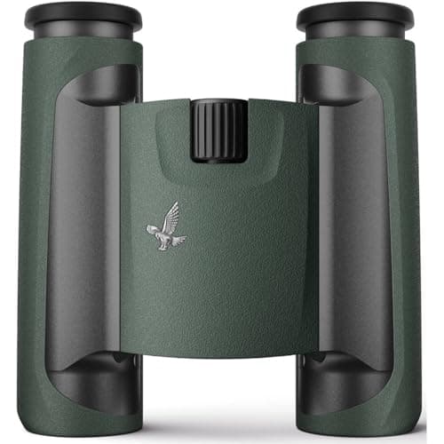 Swarovski OPTIK 10x25 CL Pocket Binoculars for Mountain Hiking and Hunting (Large Field of View, Twist-in Eyecups, Green
