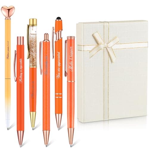 Yeaqee Blue Diamond Ballpoint Pen Set for Women Gift 2025 Crystal Motivational Office Supplies with Gift Box Nurse Teach
