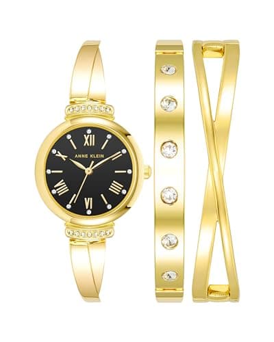 Anne Klein Women's Premium Crystal Accented Bangle Watch Set for Fashionable Women
| Anne Klein Women's Premium Crystal
