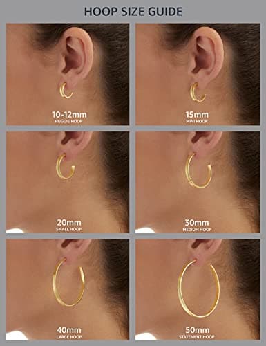 Amazon Essentials Platinum Plated Sterling Silver Hoop Earrings Set for Women with Princess Cut Infinite Elements Cubic