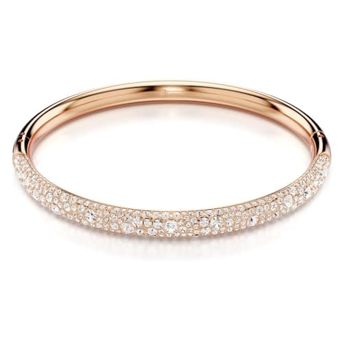 Swarovski Meteora Bangle: Snow Pave Clear Crystals on Rose Gold-tone Finished Metal for Elegant Women on Formal Occasion