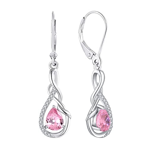 Sterling Silver Infinity Dangle Drop Earrings for Women Evening Parties
| Twisted Gemstone Sterling Silver Leverback Ea