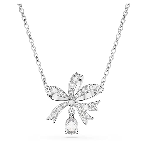 Swarovski Volta Bow-Inspired Clear Crystals Jewelry Necklace Earrings and Bracelets for Women Rhodium Finish Best Seller