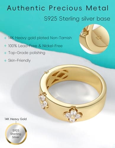 TIMELESSSTAR Clover Moissanite Rings for Women Gifts Premium Moissanite(D Color VVS1 Clarity 3EX Cut) 925 Sterling Silve