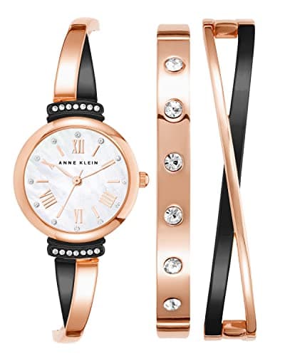 Anne Klein Women's Premium Crystal Accented Bangle Watch Set for Fashionable Women
| Anne Klein Women's Premium Crystal