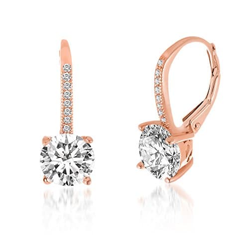LESA MICHELE Rhodium Plated Sterling Silver Cubic Zirconia Drop Bridal Earrings for Women
| LESA MICHELE Rhodium Plated