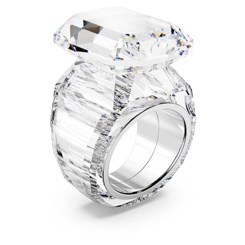 Swarovski Lucent Clear Octagon Cut Cocktail Ring Size 8 for Elegant Women Parties and Events
| Swarovski Lucent Clear O