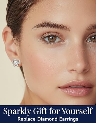 Moissanite Earrings for Women Gifts for Christmas 1/2 Carat D Color VVS1 Moissanite Stud Earrings 925 Sterling Silver Ha