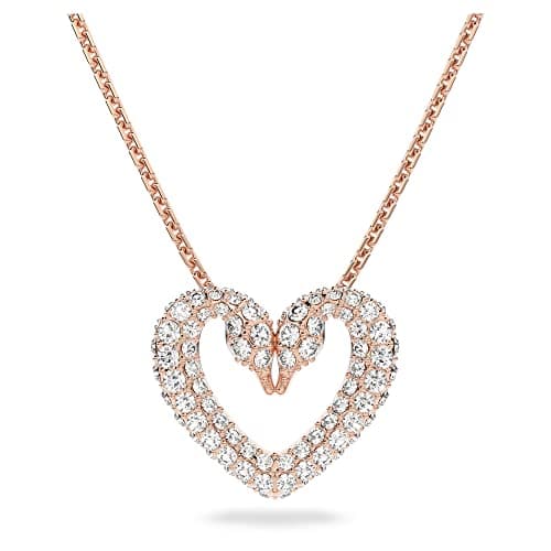 Swarovski Una Jewelry Collection: Rose Gold Earrings, Necklace, andbracelet with Clear Crystals