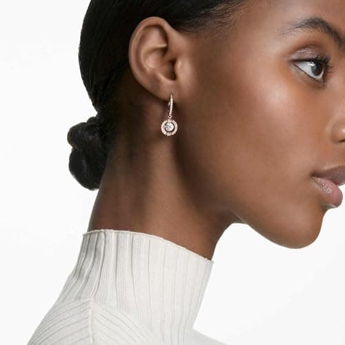 Swarovski Una Pierced Drop Earrings: Dancing Crystal, Rose-Gold Tone, Women's Accessory, Night Out, Sparkling Crystal De
