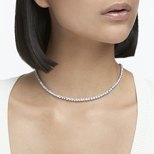 Swarovski Jewelry Crystal Elegance Necklace for Women | Rhodium and Rose Gold-Tone Finish | Perfect Gift for Special Occ