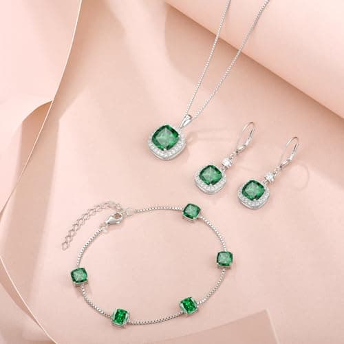 Inpasne Birthstone Bracelet for Women 925 Sterling Silver Dainty Princess Cut Link Jewelry Gifts for Her  
Inpasne Birth