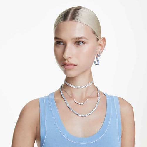 Swarovski Matrix Ear Cuffs Round Cut Clear Rhodium Finish for Fashionistas Evening Wear Sparkle Accessories