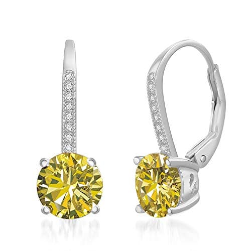 LESA MICHELE Rhodium Plated Sterling Silver Cubic Zirconia Drop Bridal Earrings for Women
| LESA MICHELE Rhodium Plated