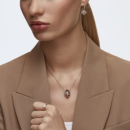Swarovski Una Pierced Earrings: Clear Crystal Pavé & Pink Stone, Rose-Gold Tone, Women's Jewelry, Everyday Wear, Dazzlin