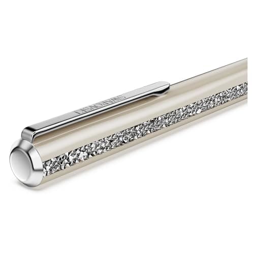 Swarovski Crystal Shimmer Glide Ballpoint Pen - Beige, Beige Lacquered, Chrome Finish for Office Use
