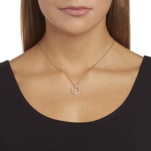 Swarovski Creativity Collection Women's Intertwined Circle Pendant Necklace with White Crystals and Rose-Gold Tone Chain