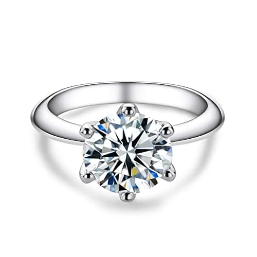 AnuClub 1/2/3/5CT Moissanite Ring, 925 Sterling Silver, Perfect Gift for Wedding, Engagement and Anniversary, Certifica