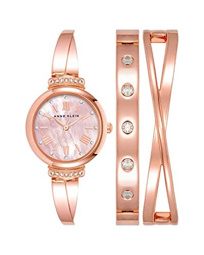 Anne Klein Women's Premium Crystal Accented Bangle Watch Set for Fashionable Women
| Anne Klein Women's Premium Crystal