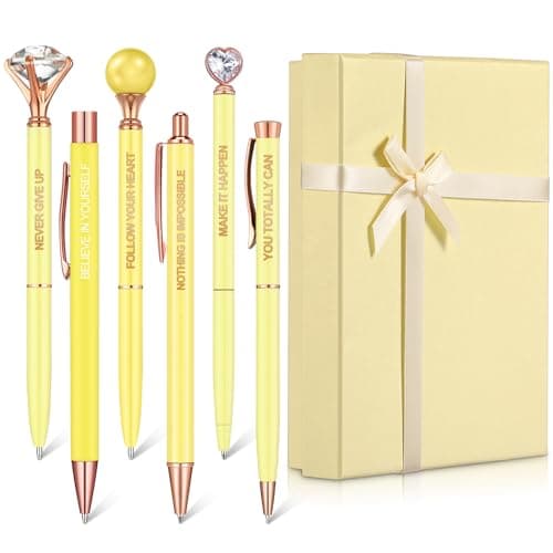 Yeaqee Blue Diamond Ballpoint Pen Set for Women Gift 2025 Crystal Motivational Office Supplies with Gift Box Nurse Teach