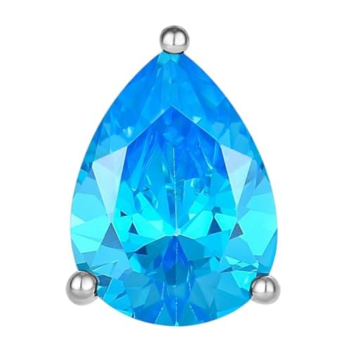 YL 925 Sterling Silver Teardrop Dangle Earrings for Women | Birthstone Solitaire Leverback Jewelry | 7x10 MM | Birthston