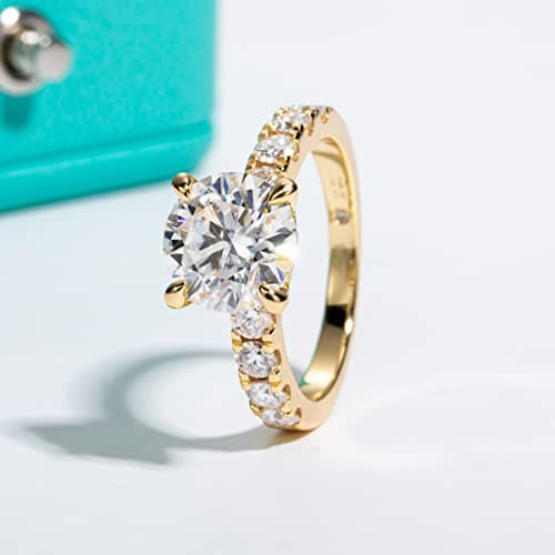 AnuClub Moissanite Engagement Ring, Total |3cttw D Color Round/Oval/Asscher Cut, Elegant Gift for Women