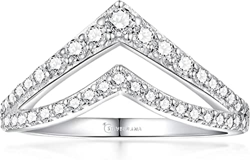 SilverNana Moissanite Wedding Band, 925 Sterling Silver Stackable Eternity Rings for Women Size 4-10
SilverNana Moissani