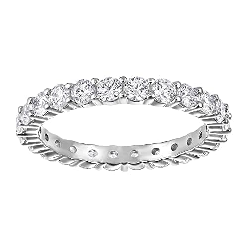Swarovski Crystal Extra-Large Vittore Round Ring for Women - Wedding Anniversaries and Special Occasions - Sparkling Rho