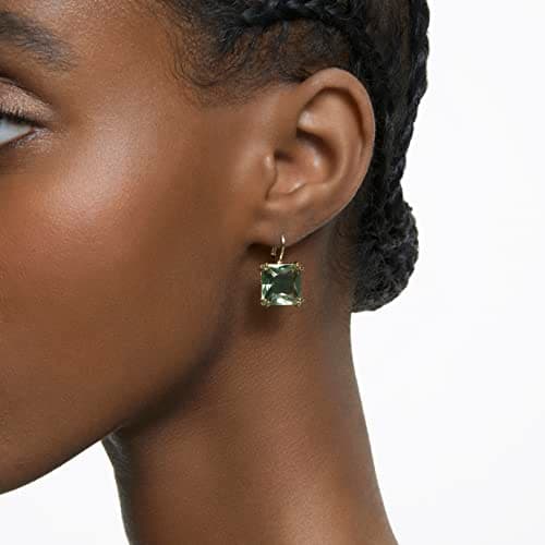 Swarovski Millenia Drop Earrings, Square Cut, Green Crystal, Gold-tone Finish for Elegant Women
| Swarovski Millenia Dr
