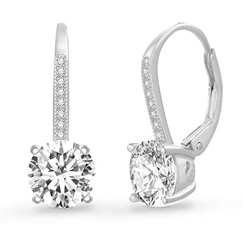 LESA MICHELE Rhodium Plated Sterling Silver Cubic Zirconia Drop Bridal Earrings for Women
| LESA MICHELE Rhodium Plated