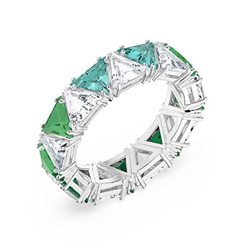 Swarovski Ortyx Ring Jewelry Green Crystals Clear Crystals Rhodium Finish Women's Wedding Party Gift
