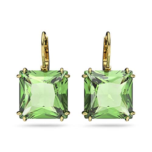 Swarovski Millenia Drop Earrings, Square Cut, Green Crystal, Gold-tone Finish for Elegant Women
| Swarovski Millenia Dr