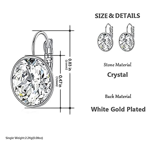 MDFUN Bella Drop Earrings Crystals 18K White Gold Plated Hypoallergenic Dangle Earrings for Women  
MDFUN Bella Drop Ear