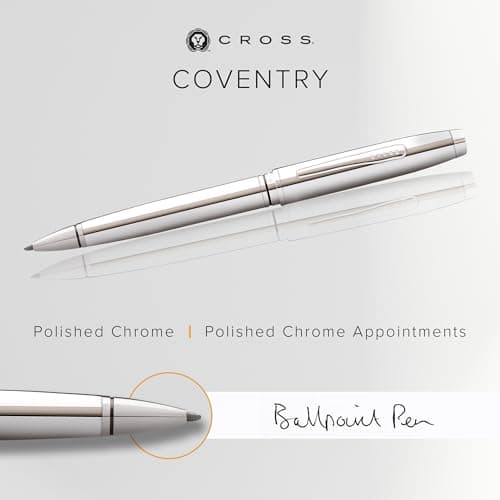 Cross Coventry Polished Chrome Ballpoint Pen for Professional Writing, Business Use
| Cross Coventry Polished Chrome Ba