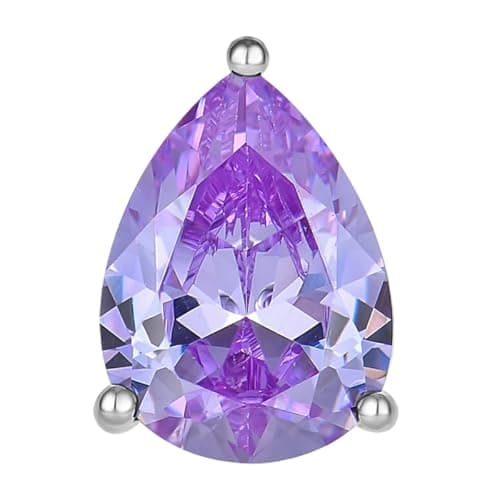 YL 925 Sterling Silver Teardrop Dangle Earrings for Women | Birthstone Solitaire Leverback Jewelry | 7x10 MM | Birthston