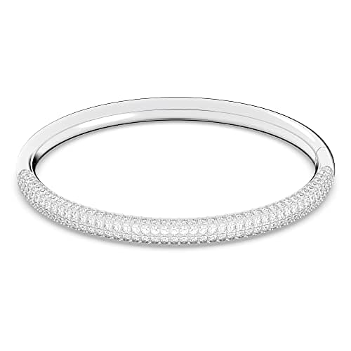 Swarovski Stone Bangle Bracelet Collection for Women, Clear Crystals, Pink Crystals, Elegant Fashion Accessory for Nigh