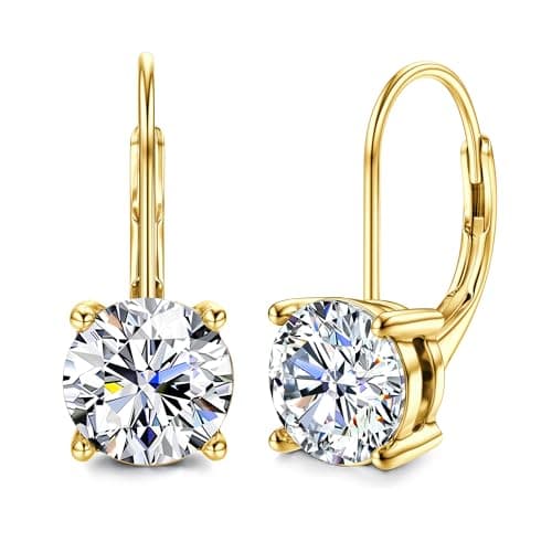 Blahanna Moissanite Earrings - D Color 1.0ct-|0ct Brilliant Round Cut Lab Created Diamonds 18K White Gold Plated Sterlin