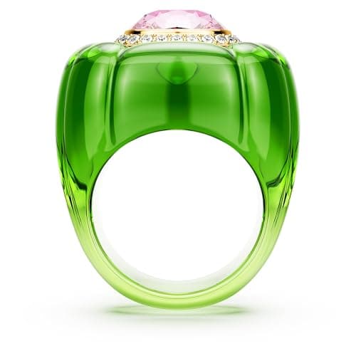 Swarovski Dulcis Multicolored Cocktail Ring, Cushion Cut Pavé, Women's Evening Wear Ring, Wedding Party Jewelry, Size 5