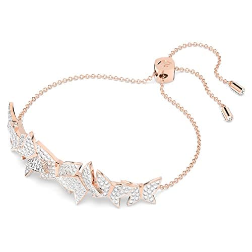 Swarovski Lilia Bracelet: Butterfly Design, White Color, Rose-Gold Tone Plated for Women