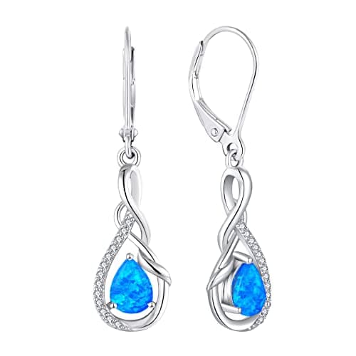 Sterling Silver Infinity Dangle Drop Earrings for Women Evening Parties
| Twisted Gemstone Sterling Silver Leverback Ea
