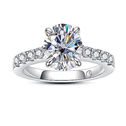 AnuClub Moissanite Engagement Ring, Total |3cttw D Color Round/Oval/Asscher Cut, Elegant Gift for Women