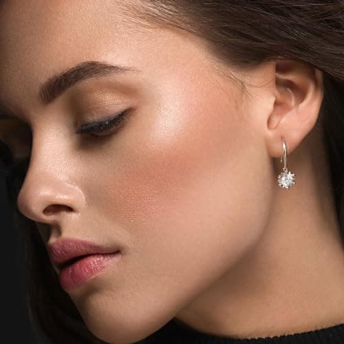 Moissanite Hoop Drop Earrings for Women 1Ct-3Ct Gifts for Wife Her Mom Girlfriend Daughter