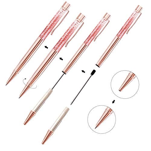 ZZTX Rose Gold Ballpoint Pens For Office Supplies Wedding Birthday Christmas