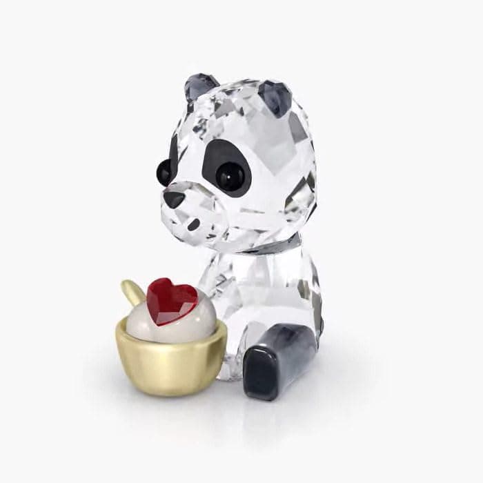 Swarovski Crystal Cariti Panda Figurine Red Love Shaped Heart Gift for Couples Valentine's Day